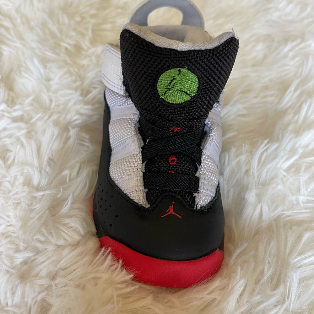 JORDAN sneakers, new, white & red, size 6C